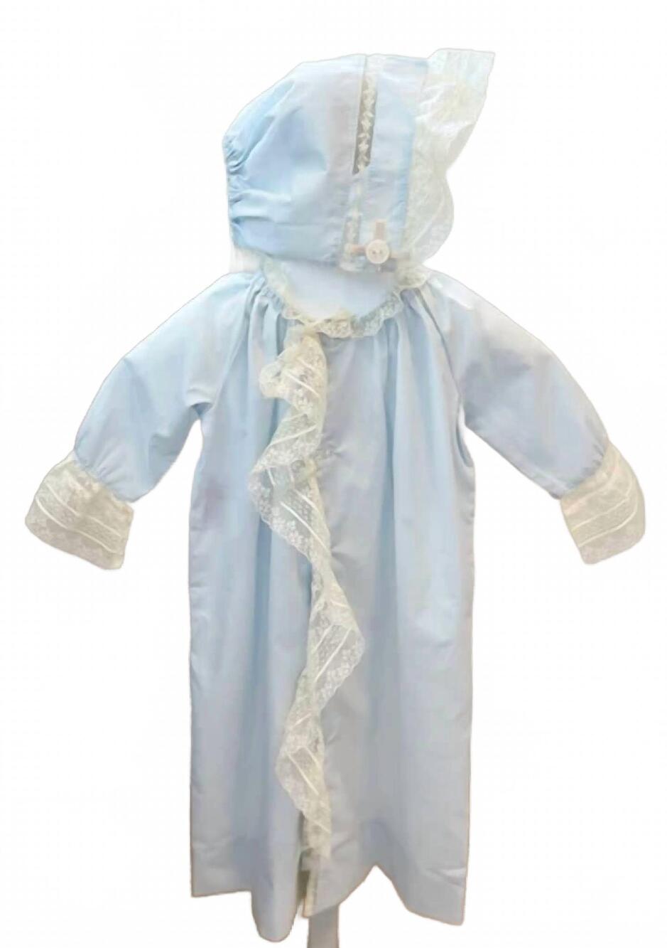 NEW BABY SEN kid's heirloom dress in light blue